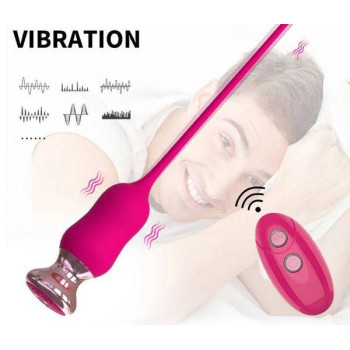 Уретральный вибратор с дистанционным управлением, режимами вибрации и работы от батареи