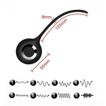 Уретральный вибратор с режимами вибрации и аккумулятором