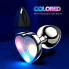 Стальная cветящаяся анальная пробка Magic Motion Equinox USB с Д/У - 8,2*3,4 см – Анальные игрушки