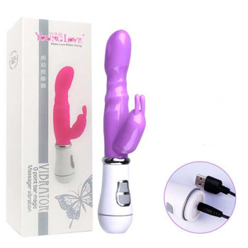 Вибратор Bunny USB - Фиолетовый – Вибраторы