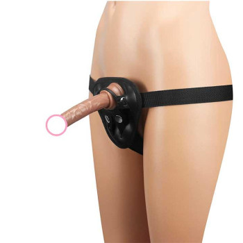 Набір: трусики для страпону, фалоімітатор та кільця під різні фалоси - Коричневий