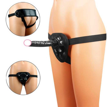 Набір: трусики для страпону, фалоімітатор та кільця під різні фалоси - Чорний