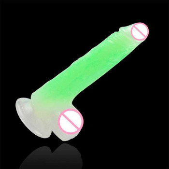 Фалоімітатор, що світиться на присосці "Glow in the dark" - 19*4 см