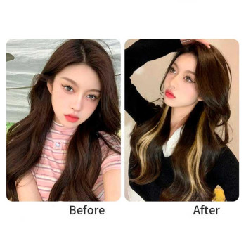 Кольорове пасмо волосся на шпильках 60 см блонд Накладне волосся