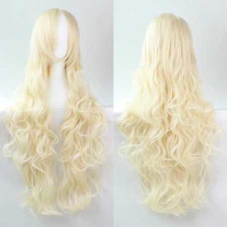 Парик волнистый аниме косплей "Блондинка" - 80см - Блонд