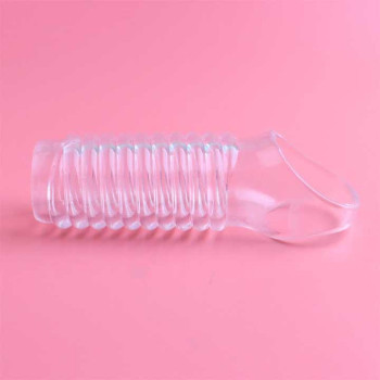 Рельєфна насадка на пеніс із відкритою головкою - Прозорий - 11.5*4см