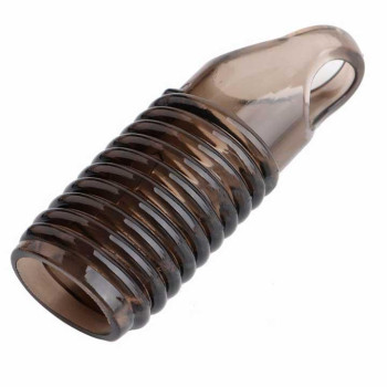 Рельєфна насадка на пеніс із відкритою головкою - Коричневий - 11,5*4см