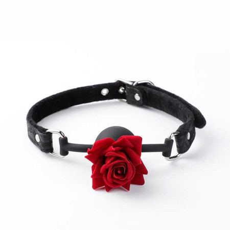 Кляп-куля БДСМ для рольових ігор "Роза" - Чорний – Садо-мазо
