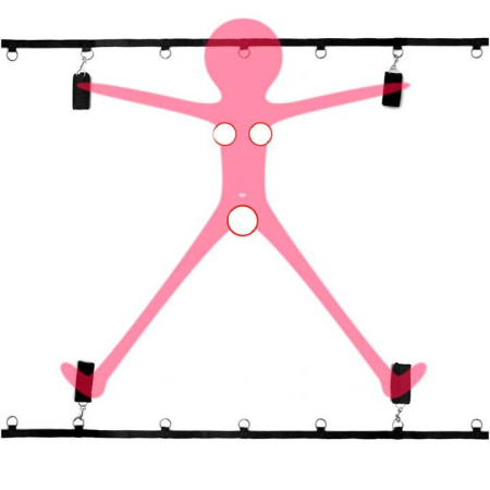 Бандаж Dreamtoys Ремінна система для фіксації до ліжка Blaze Bed Restraint Set – Садо-мазо