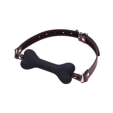 Кляп "Кістка" в рот для BDSM та рольових ігор Чорний – Садо-мазо