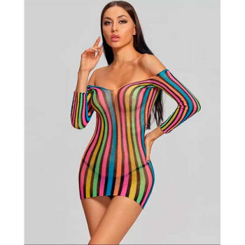 Сексуальное цветное мини-платье - XS/S/M – Эротическое бельё