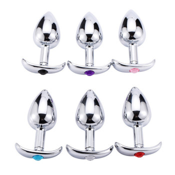 Анальна пробка металу з обмежувачем M size.