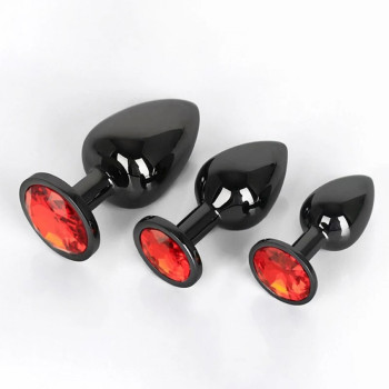 Анальная пробка металл черная L + мешочек