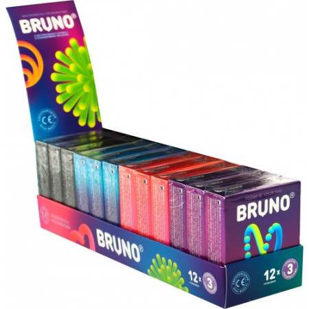 Презервативы BRUNO 36 шт. (12 пачок по 3 презерватива)